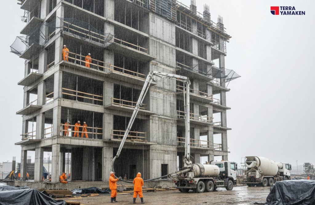 Thi công bê tông trong mùa mưa