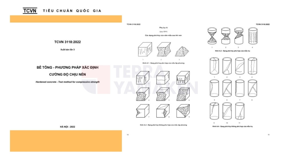 Hướng dẫn chi tiết về thử nghiệm và báo cáo kết quả cường độ chịu nén của bê tông theo TCVN 3118:2022
